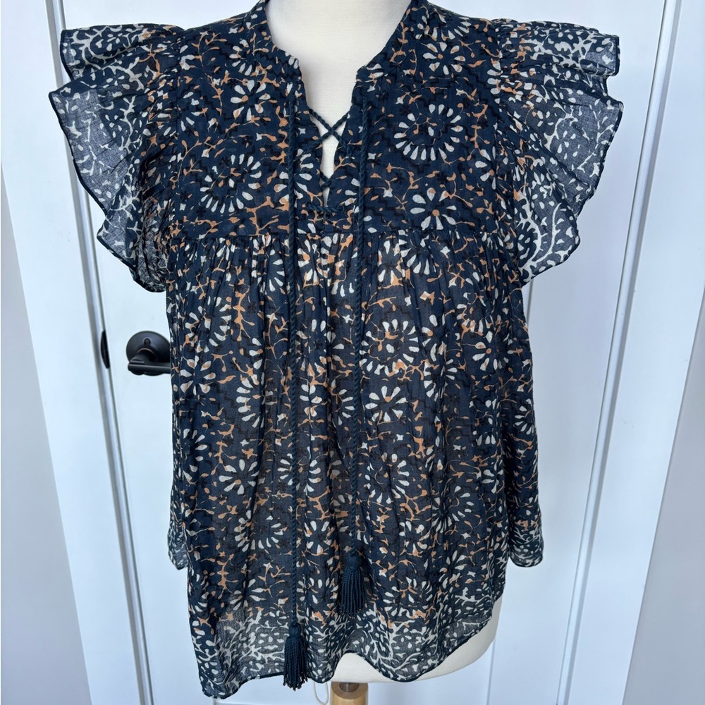 Ulla Johnson Opal Flutter Sleeve Top, 8